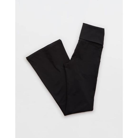 NWT OFFLINE by AERIE OG Foldover High Waisted Super Flare Leggings Black Small - Picture 6 of 16